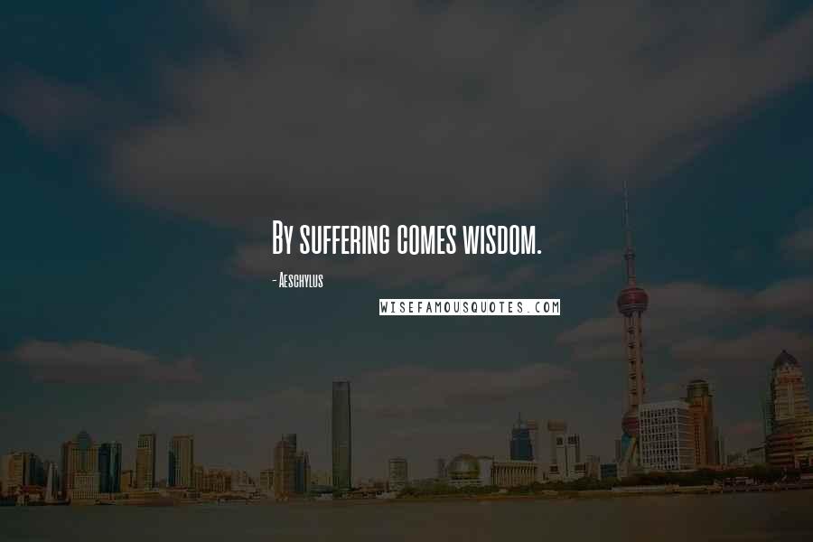 Aeschylus Quotes: By suffering comes wisdom.