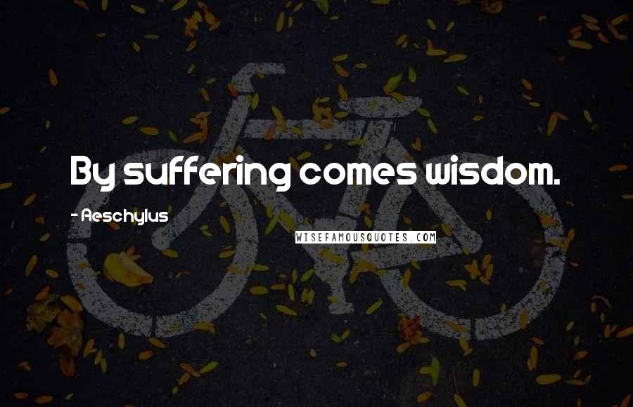 Aeschylus Quotes: By suffering comes wisdom.