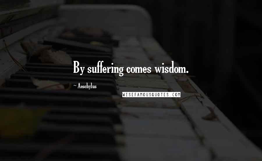 Aeschylus Quotes: By suffering comes wisdom.