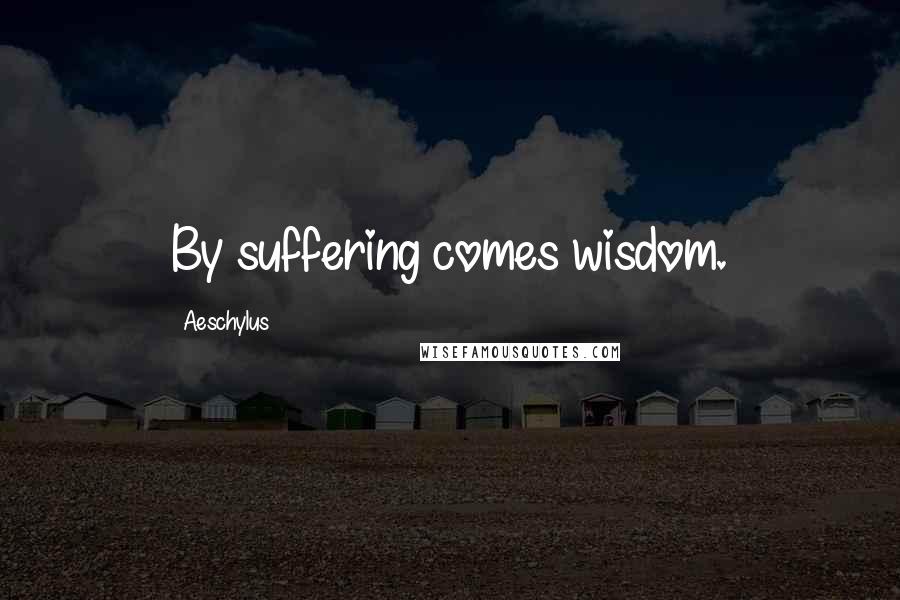 Aeschylus Quotes: By suffering comes wisdom.