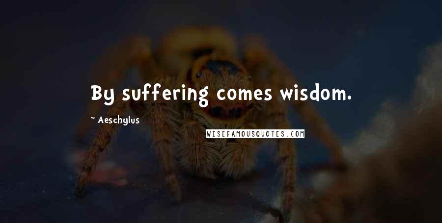 Aeschylus Quotes: By suffering comes wisdom.