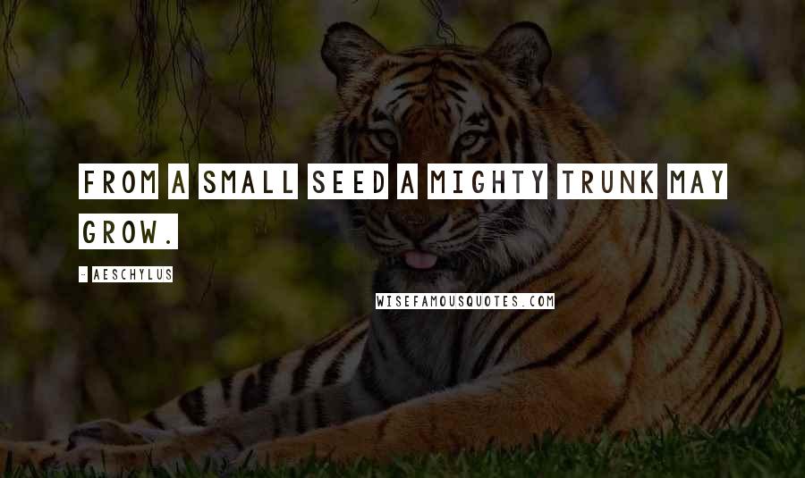 Aeschylus Quotes: From a small seed a mighty trunk may grow.