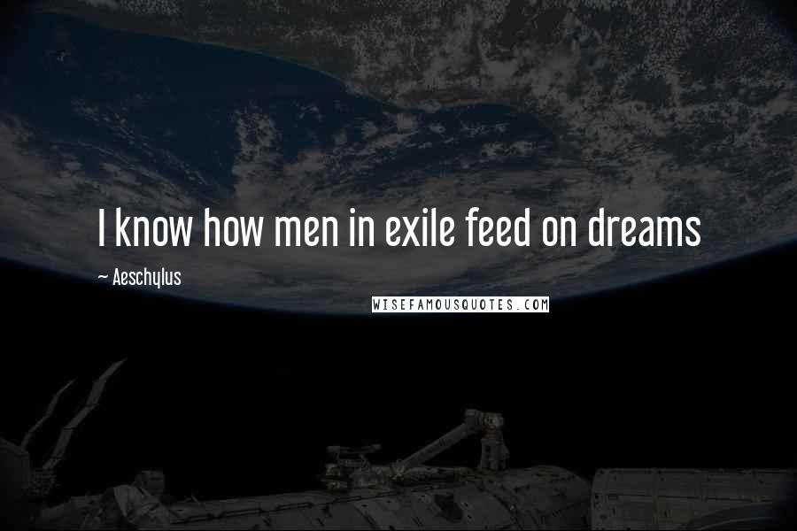 Aeschylus Quotes: I know how men in exile feed on dreams