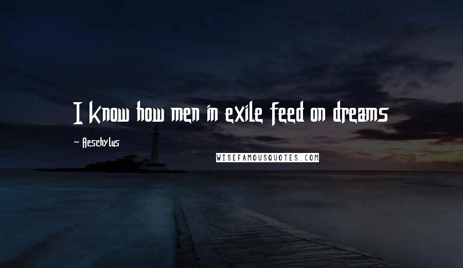 Aeschylus Quotes: I know how men in exile feed on dreams