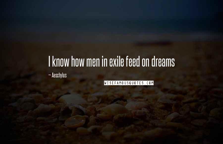 Aeschylus Quotes: I know how men in exile feed on dreams