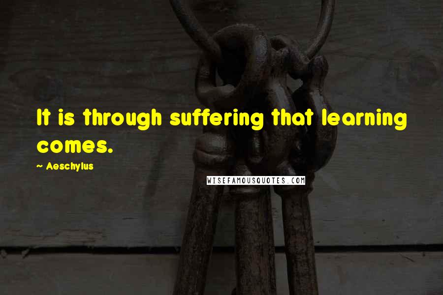 Aeschylus Quotes: It is through suffering that learning comes.