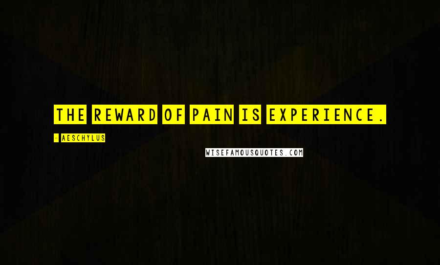 Aeschylus Quotes: The reward of pain is experience.