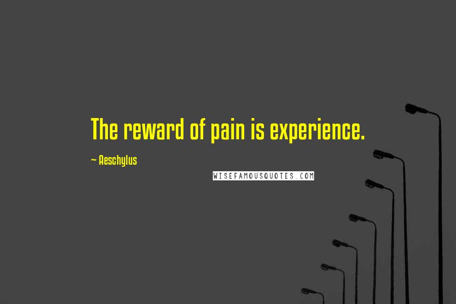 Aeschylus Quotes: The reward of pain is experience.