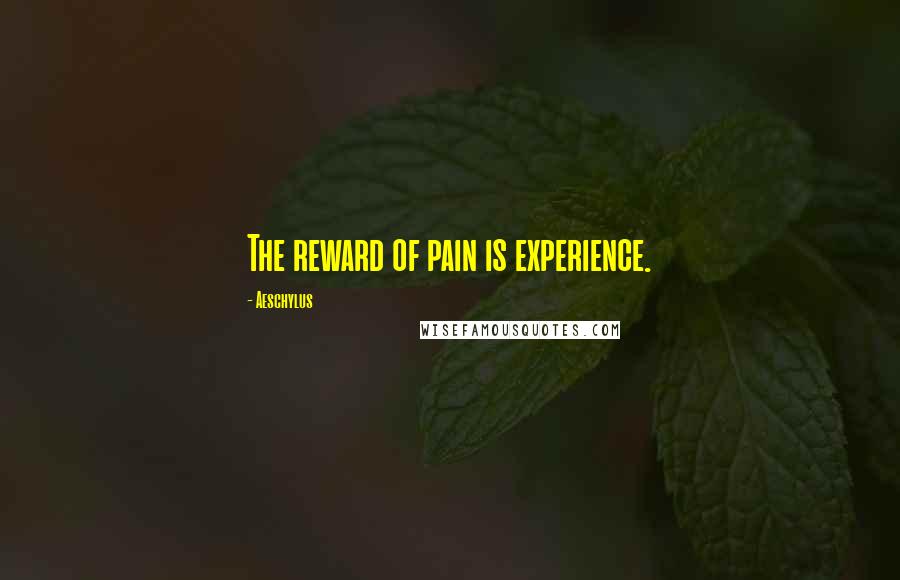 Aeschylus Quotes: The reward of pain is experience.