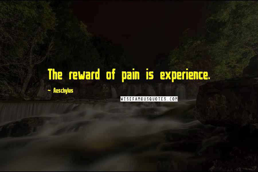 Aeschylus Quotes: The reward of pain is experience.