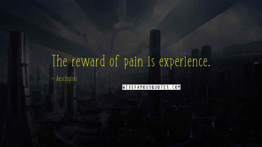 Aeschylus Quotes: The reward of pain is experience.
