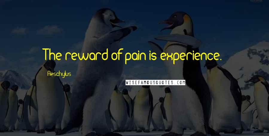 Aeschylus Quotes: The reward of pain is experience.