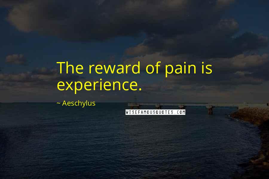 Aeschylus Quotes: The reward of pain is experience.