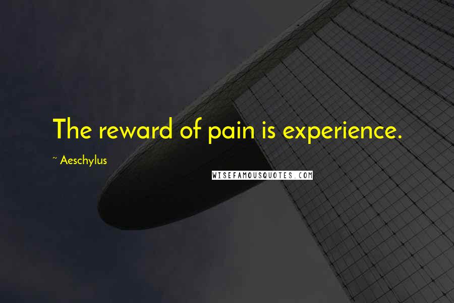 Aeschylus Quotes: The reward of pain is experience.