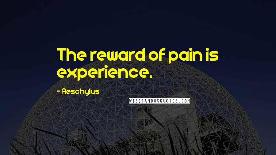 Aeschylus Quotes: The reward of pain is experience.