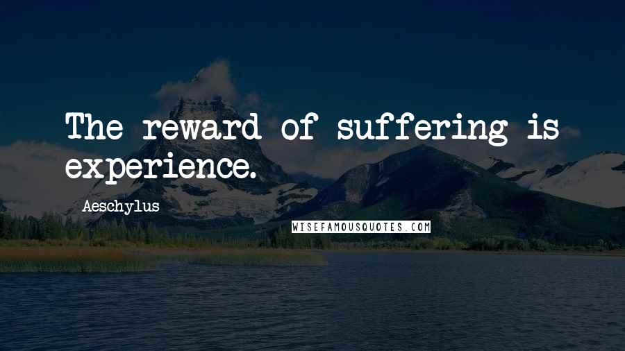 Aeschylus Quotes: The reward of suffering is experience.