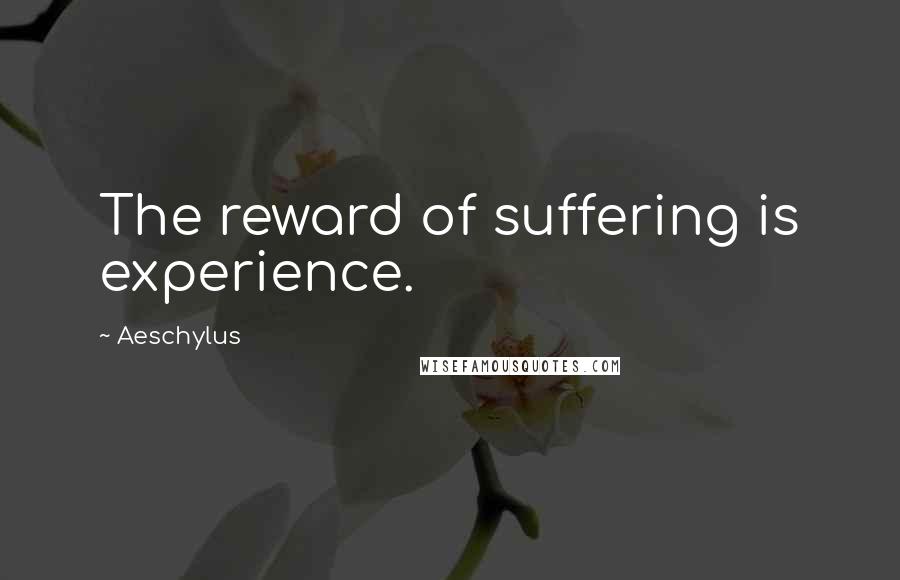 Aeschylus Quotes: The reward of suffering is experience.