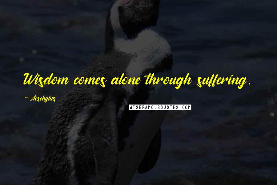 Aeschylus Quotes: Wisdom comes alone through suffering.