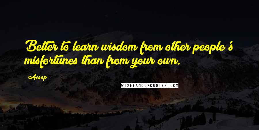 Aesop Quotes: Better to learn wisdom from other people's misfortunes than from your own.