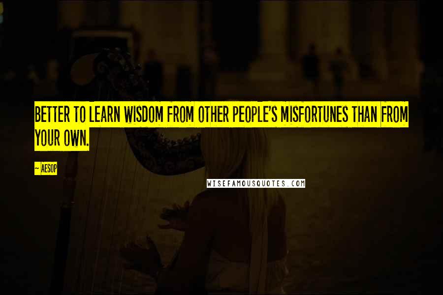 Aesop Quotes: Better to learn wisdom from other people's misfortunes than from your own.