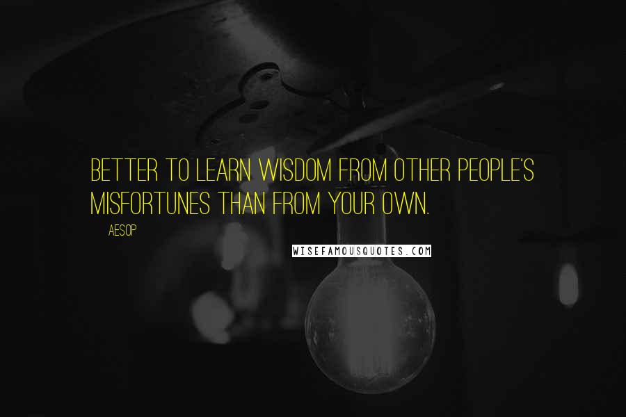 Aesop Quotes: Better to learn wisdom from other people's misfortunes than from your own.