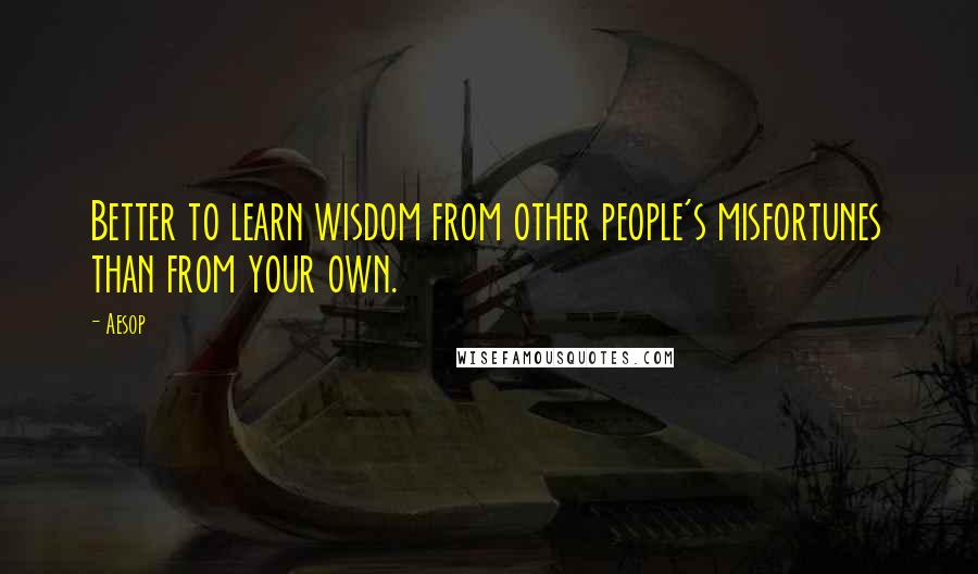 Aesop Quotes: Better to learn wisdom from other people's misfortunes than from your own.