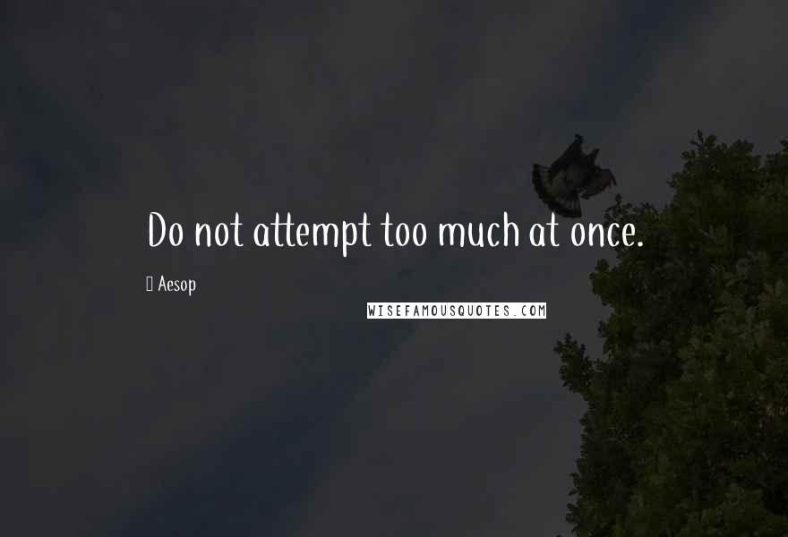 Aesop Quotes: Do not attempt too much at once.