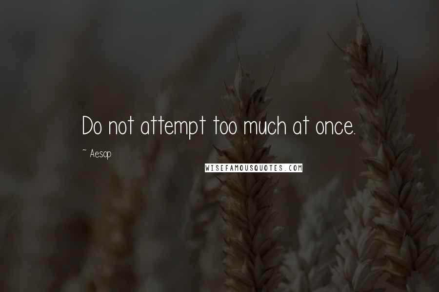 Aesop Quotes: Do not attempt too much at once.