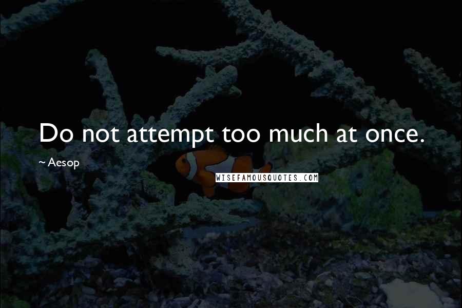 Aesop Quotes: Do not attempt too much at once.