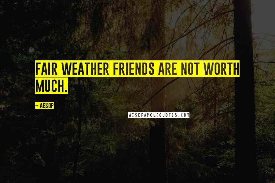 Aesop Quotes: Fair weather friends are not worth much.
