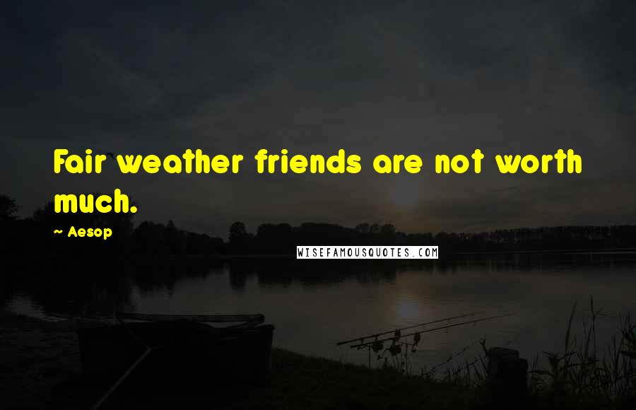 Aesop Quotes: Fair weather friends are not worth much.