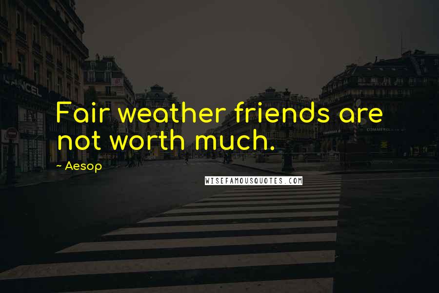 Aesop Quotes: Fair weather friends are not worth much.