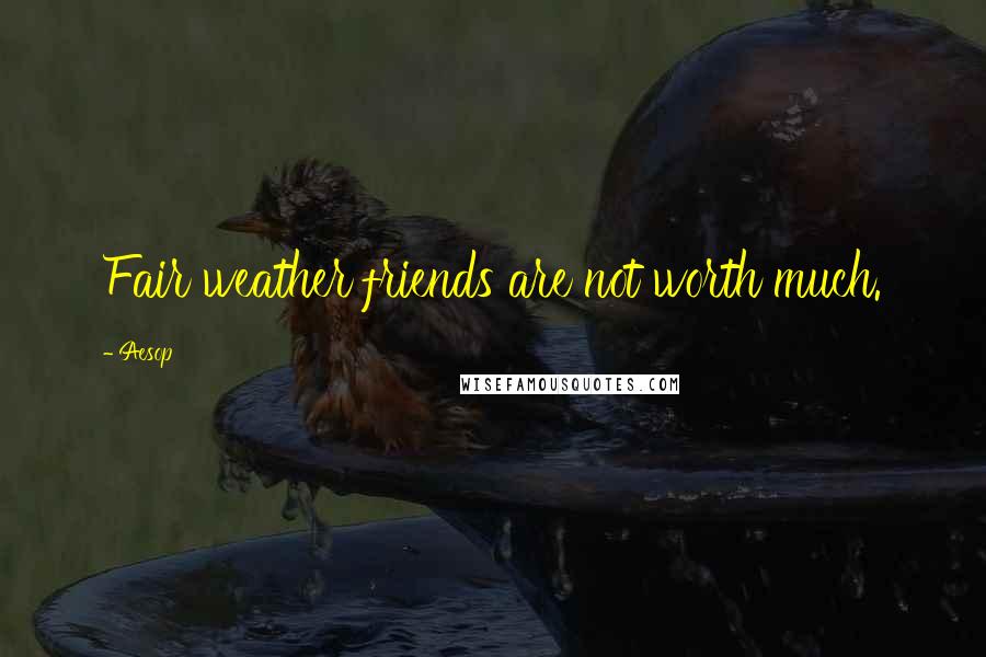 Aesop Quotes: Fair weather friends are not worth much.