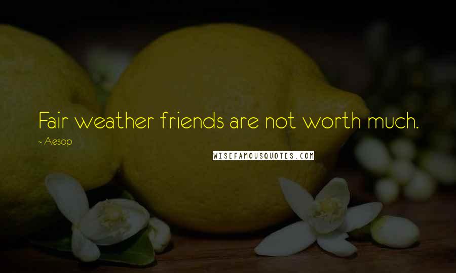 Aesop Quotes: Fair weather friends are not worth much.