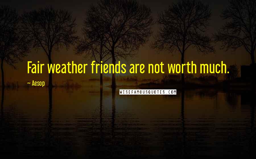 Aesop Quotes: Fair weather friends are not worth much.