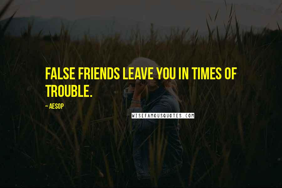 Aesop Quotes: False friends leave you in times of trouble.