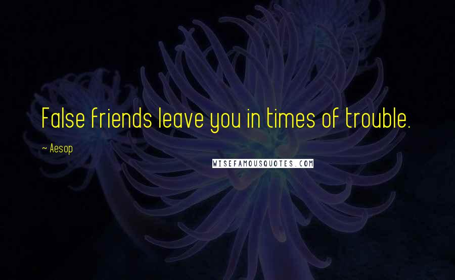 Aesop Quotes: False friends leave you in times of trouble.