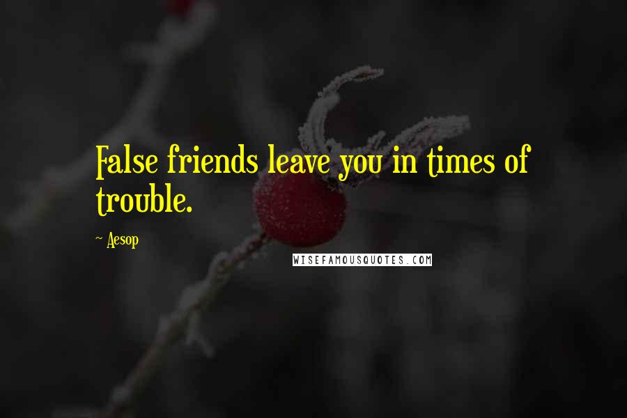 Aesop Quotes: False friends leave you in times of trouble.