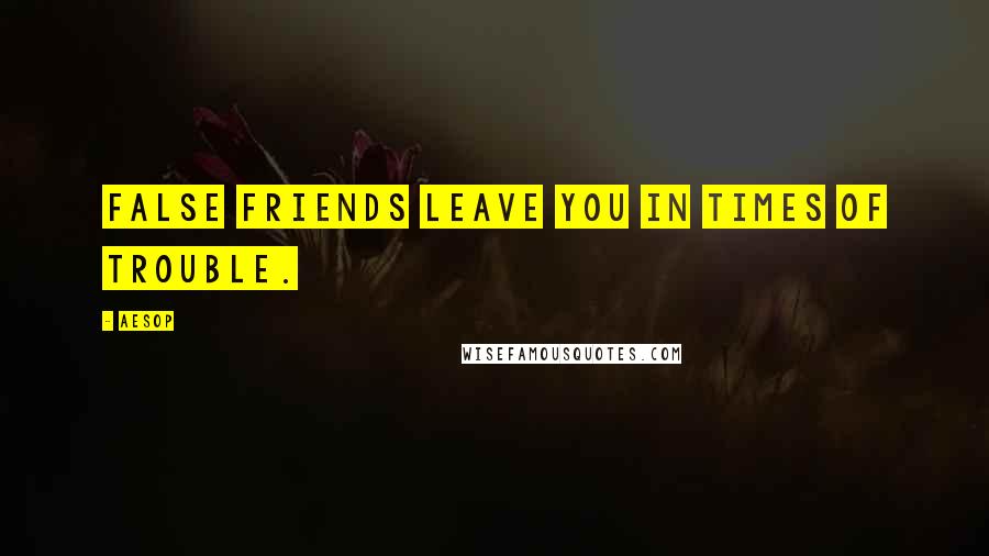 Aesop Quotes: False friends leave you in times of trouble.