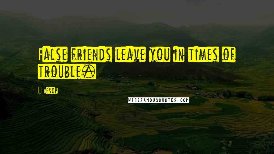 Aesop Quotes: False friends leave you in times of trouble.