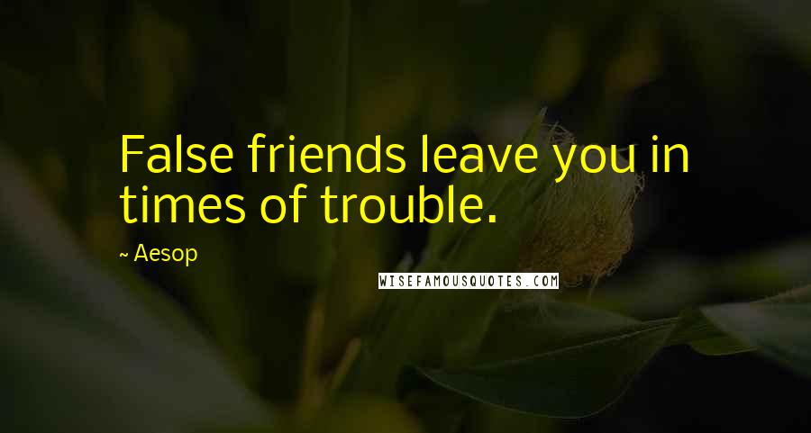 Aesop Quotes: False friends leave you in times of trouble.