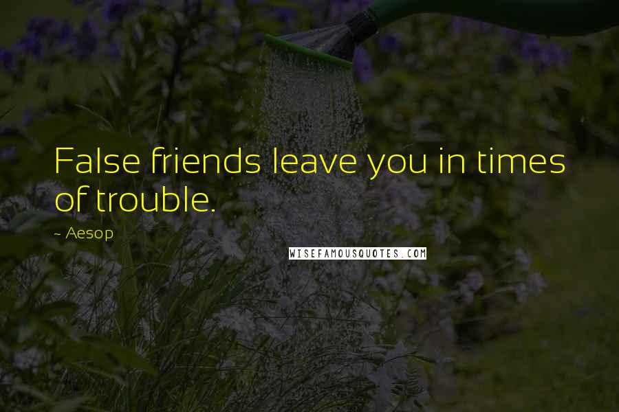 Aesop Quotes: False friends leave you in times of trouble.