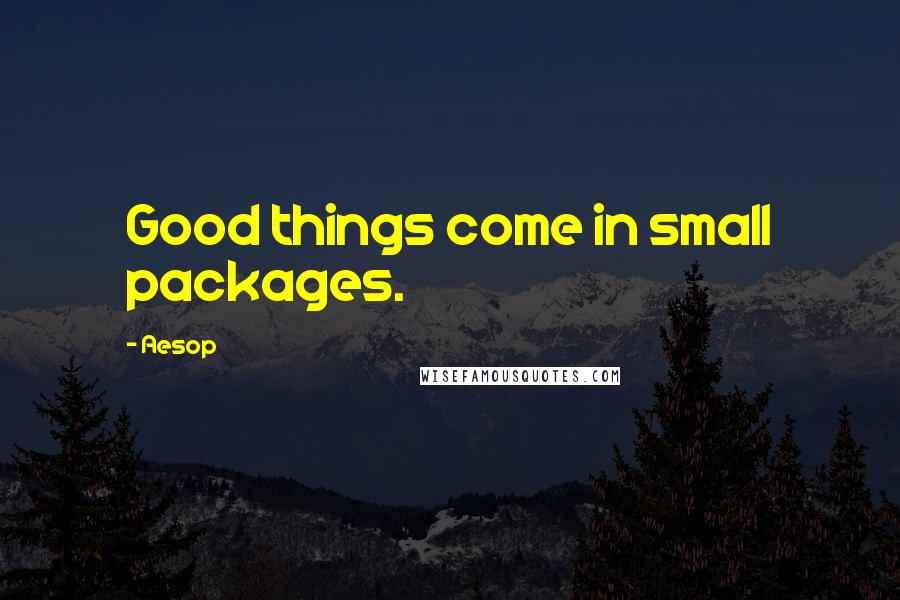 Aesop Quotes: Good things come in small packages.