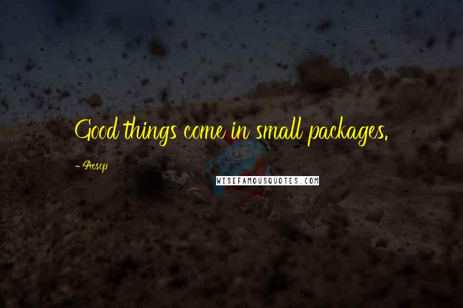 Aesop Quotes: Good things come in small packages.