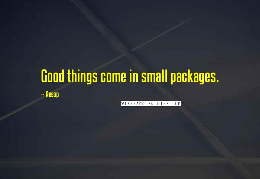 Aesop Quotes: Good things come in small packages.
