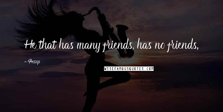Aesop Quotes: He that has many friends, has no friends.