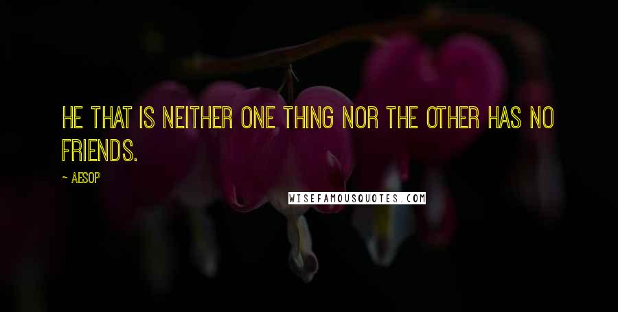 Aesop Quotes: He that is neither one thing nor the other has no friends.