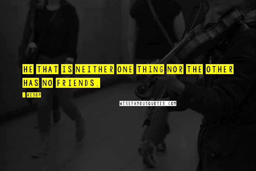 Aesop Quotes: He that is neither one thing nor the other has no friends.