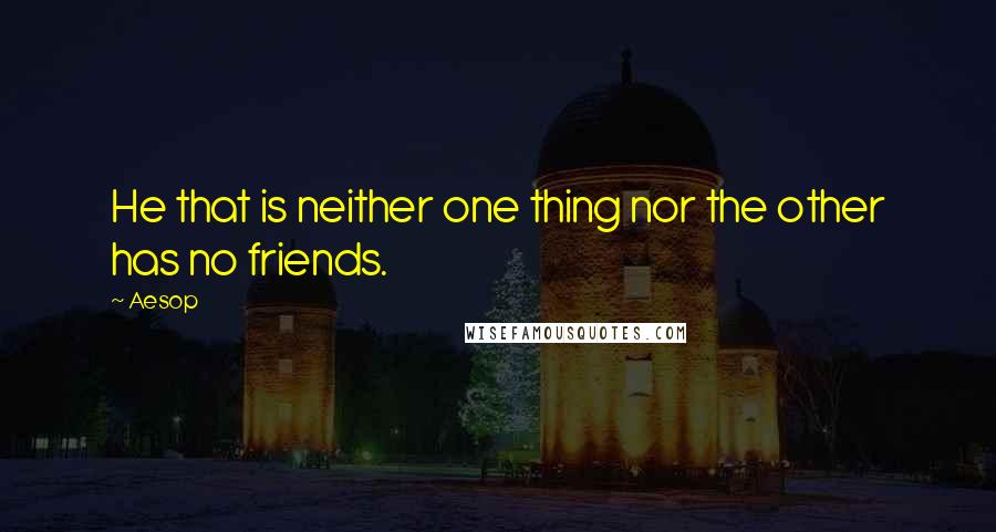 Aesop Quotes: He that is neither one thing nor the other has no friends.