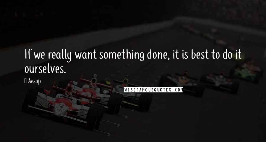 Aesop Quotes: If we really want something done, it is best to do it ourselves.